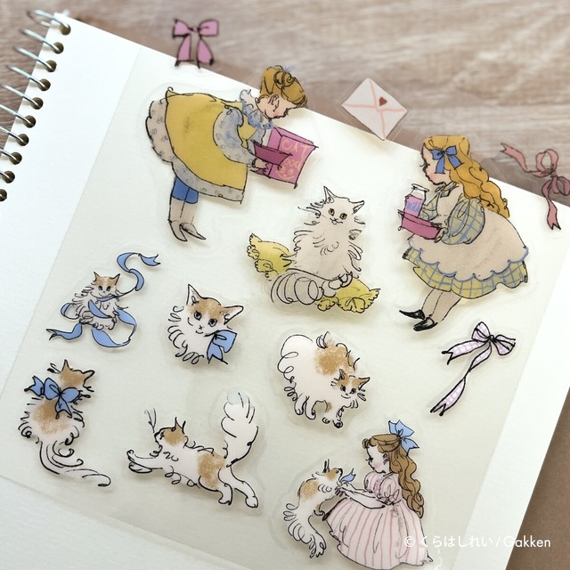 くらはしれい×学研ステイフル　猫の日　透明シール　CA04