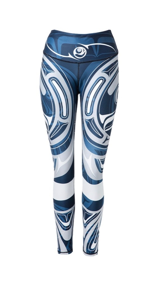 Wolf and Moon with Band Navy Legging