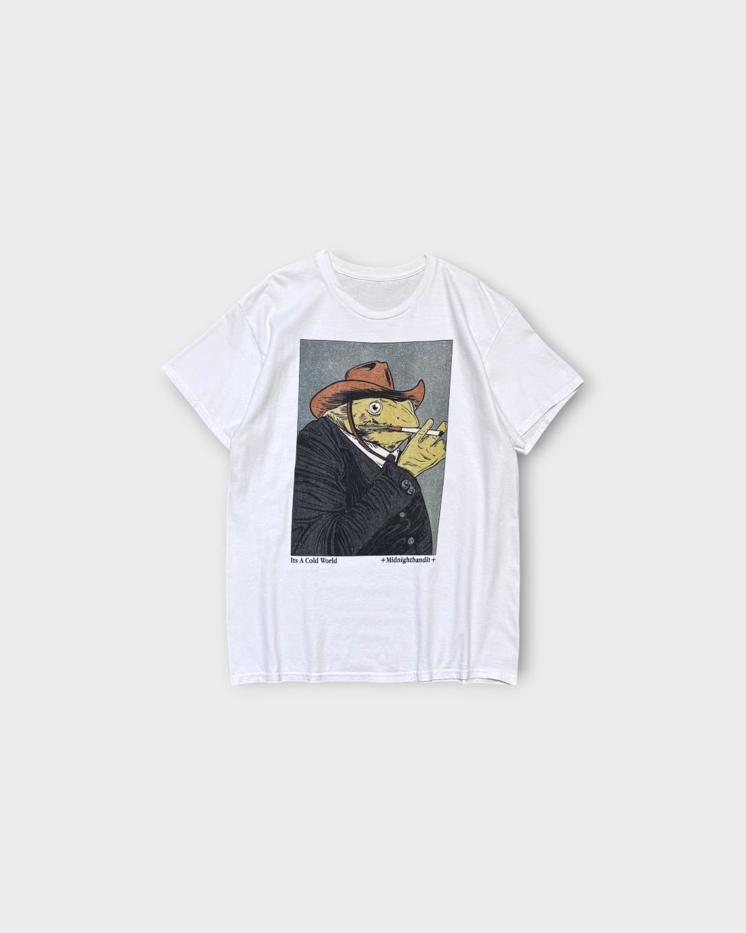 【Used】“Midnightbandit” “Its A Cold World” Frog Print T-Shirt