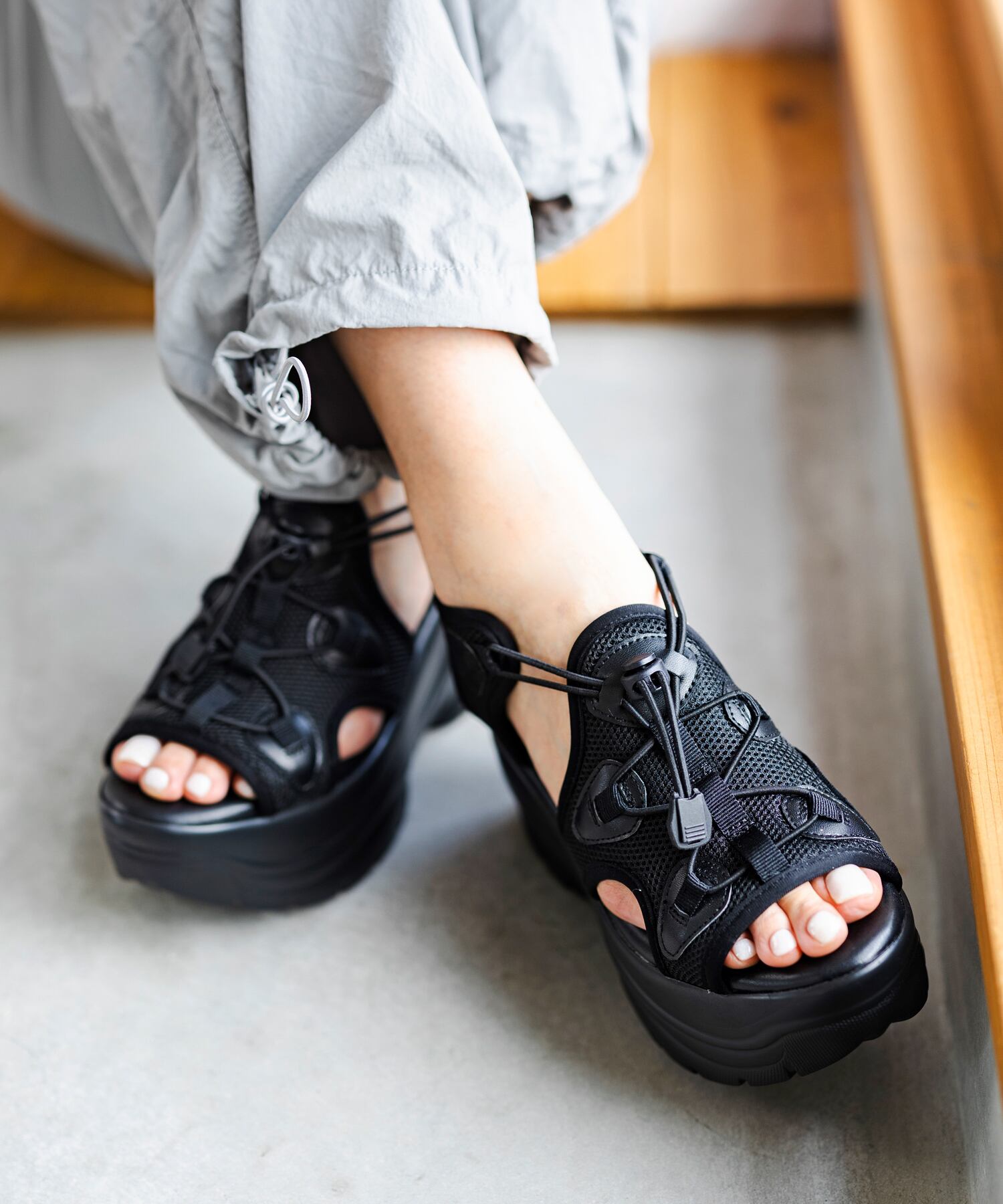 ボリュームソールドローコードサンダル(313-1615)[520S] | attagirl