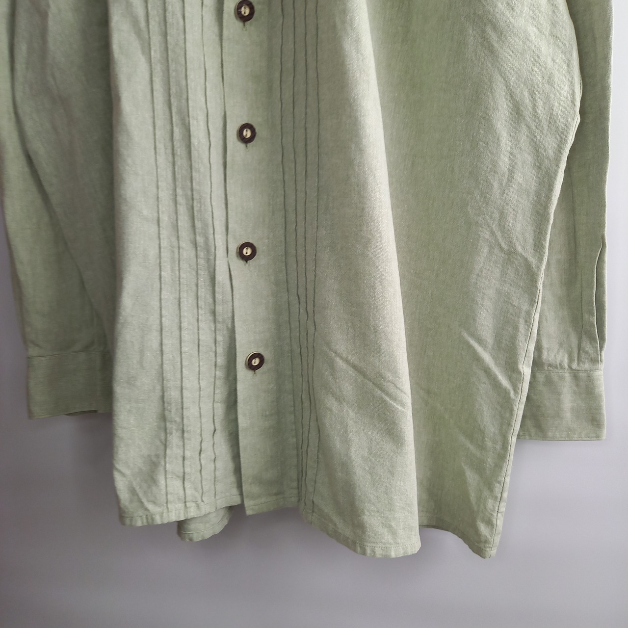 LANDHAUS　コットン　チロリアンシャツ　ドイツ古着　ミントグリーン　45