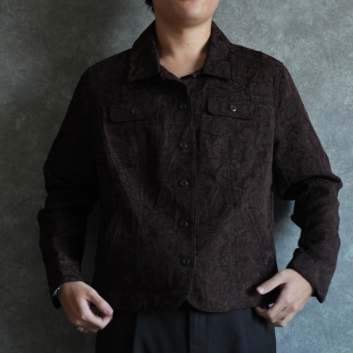 90~00s croft& barrow rayon×polyester gobelin tracker jacket