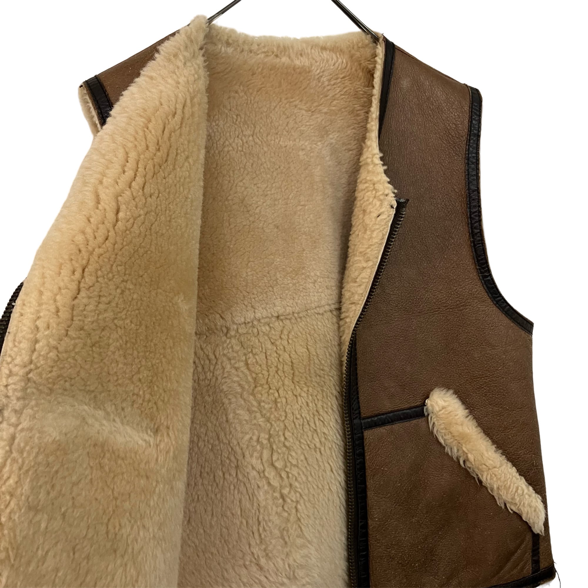 VINTAGE DAF Real Mouton zip Vest 』USED 古着 ヴィンテージ リアル