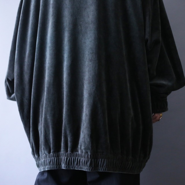 good smoky coloring XXXL super over silhouette velours track jacket