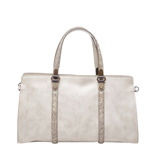 ボッテガヴェネタ イントレチャート ハンドバッグ アイボリー ベージュ ゴールド レザー レディース BOTTEGAVENETA 【中古】