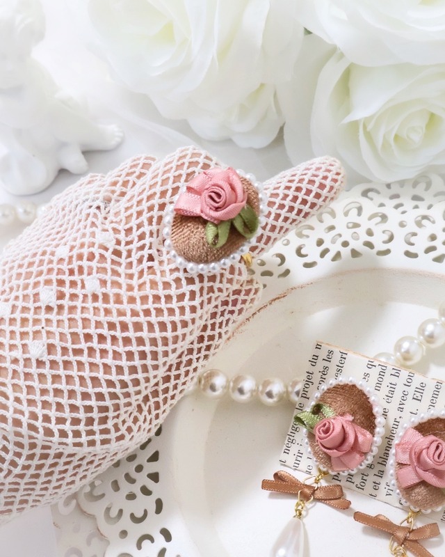 ベロアローズリング【ブラウン】