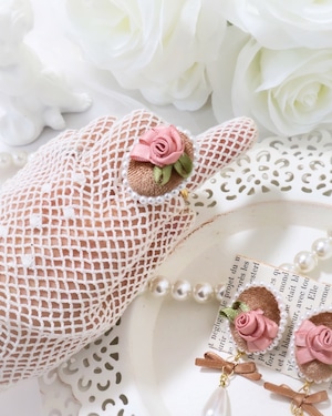 ベロアローズリング【ブラウン】