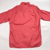 リネン100% LACOSTE ラコステ REGULAR FIT BD ボタンダウン 長袖シャツ FR41 US M/L /ピンクレッド系 メンズ