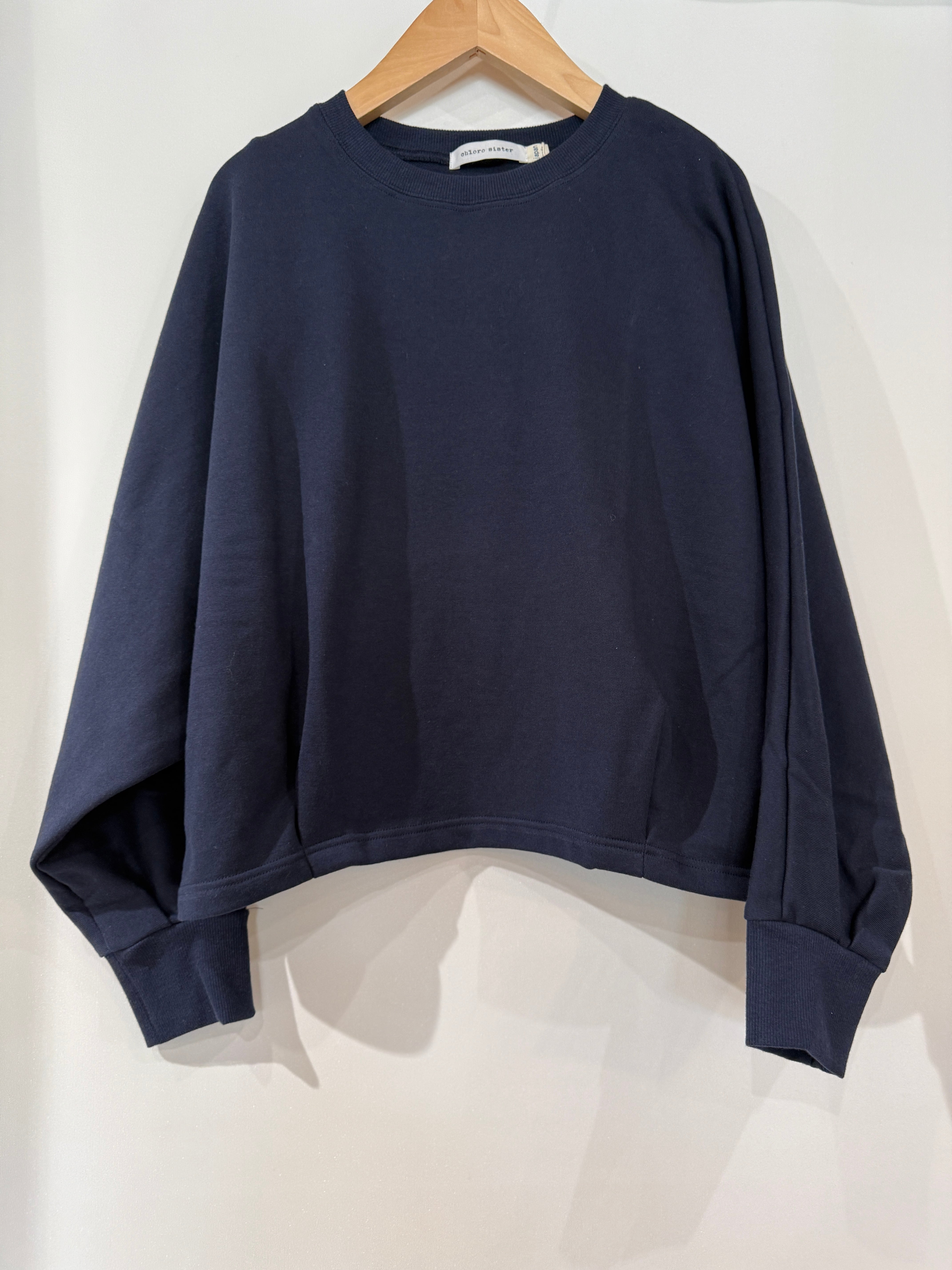 Chloro sister・toujours ensemble/ミニ裏毛タックドルマンプルオーバー ネイビー