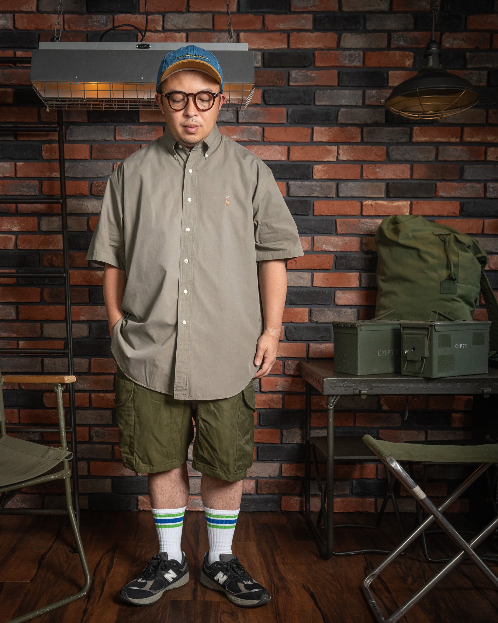 LARGE】Ralph Lauren Short Sleeve Cotton BD Shirt ラルフローレン