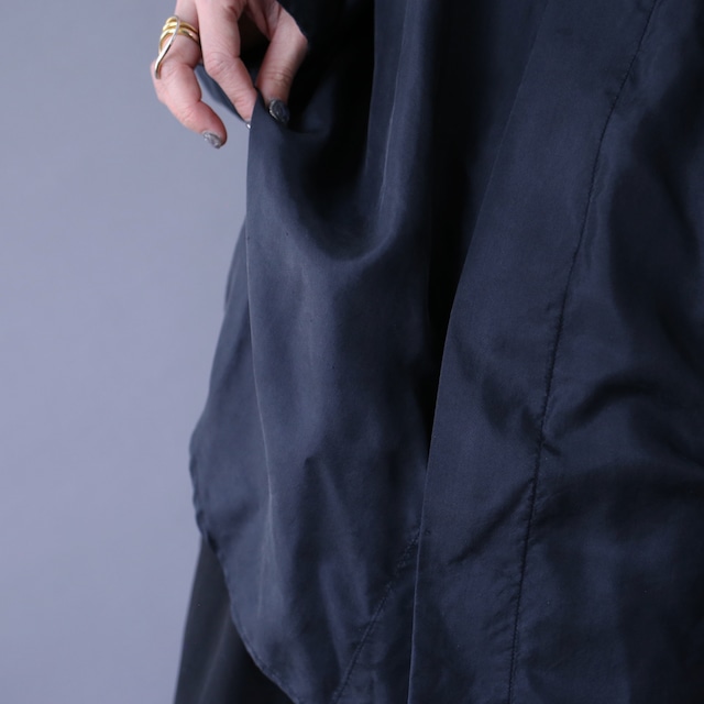 "刺繍" elegant design fry-front minimal mode silk shirt