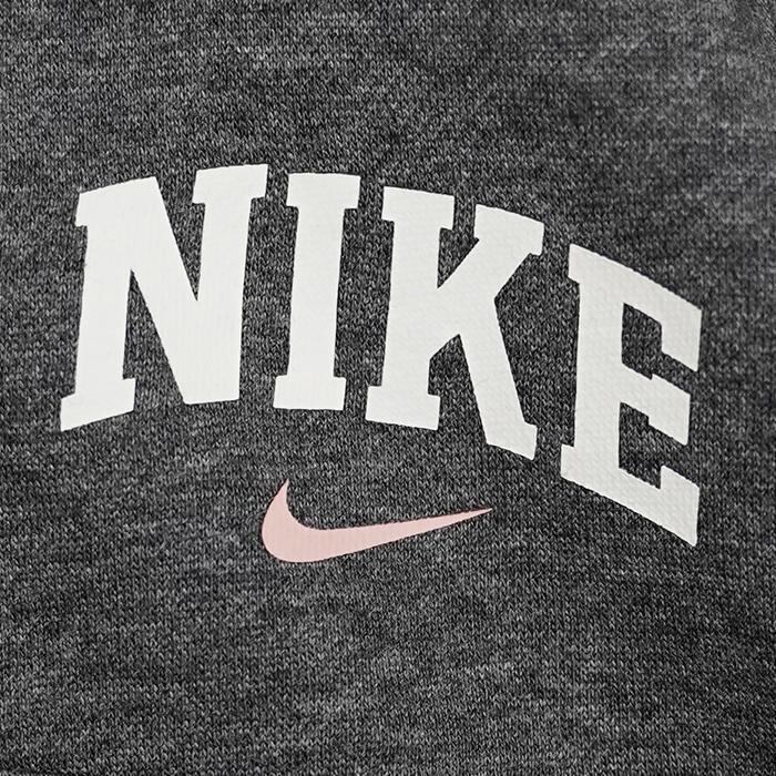 NIKE ナイキ クロップド丈 ハーフジッププリントロゴスウェット L グレー