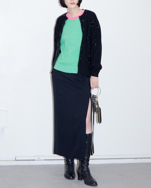 1980s deep slit maxi skirt