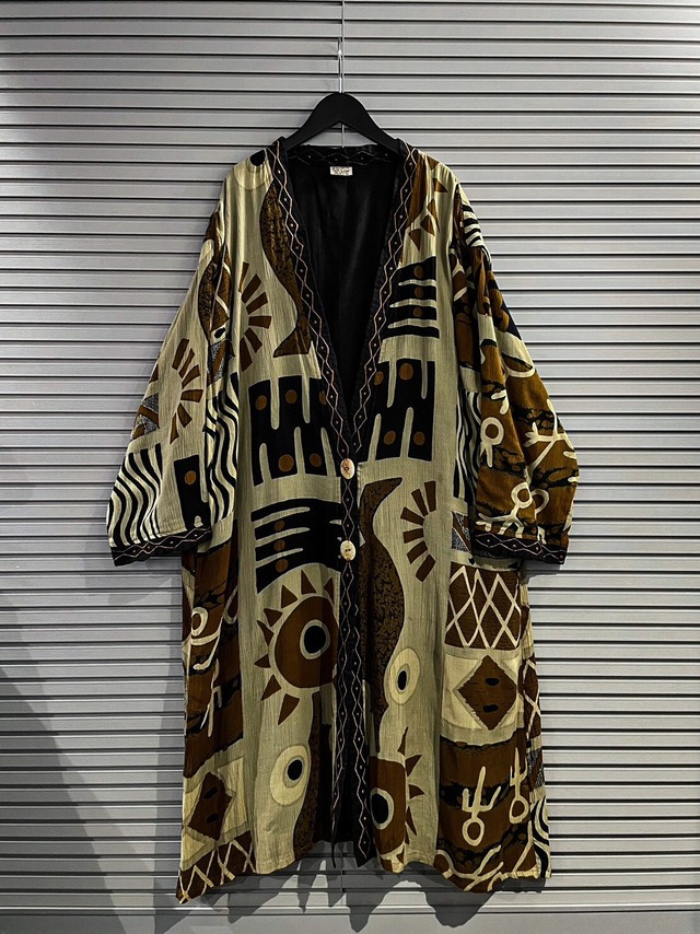 【X VINTAGE】African Pattern Vintage Loose Haori Long Coat