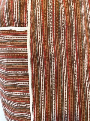 VINTAGE brown stripe cotton apron