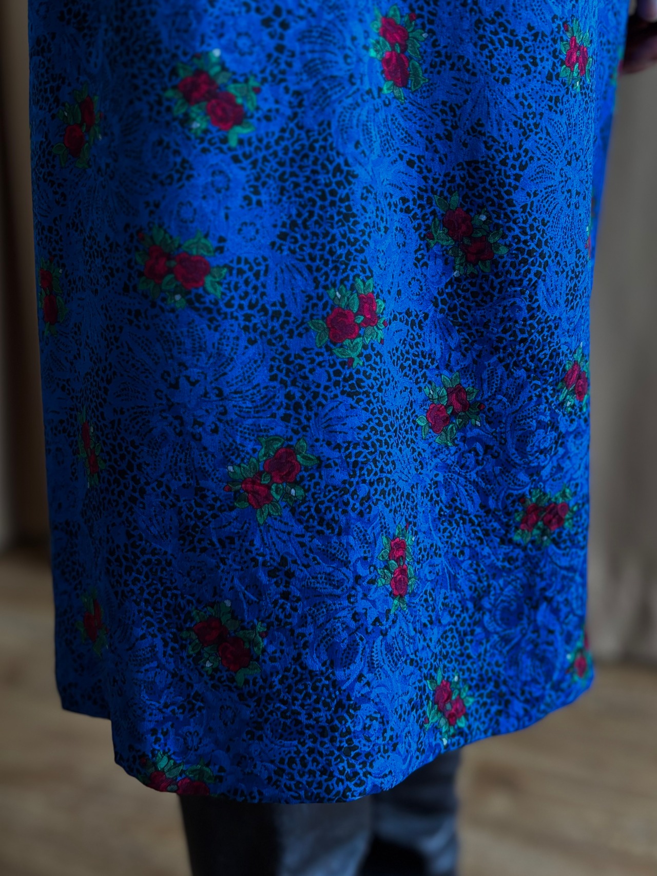 MADE IN ITALY bright blue silk dress-5230-4