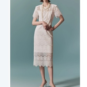 クラシカルレースワンピース　スリムフィット　G0854