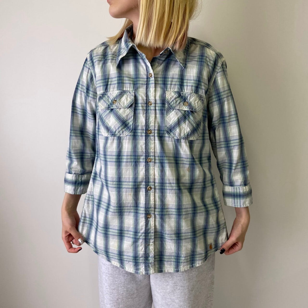 Carhartt カーハート 半袖 チェックシャツ 7分袖 ワークシャツ