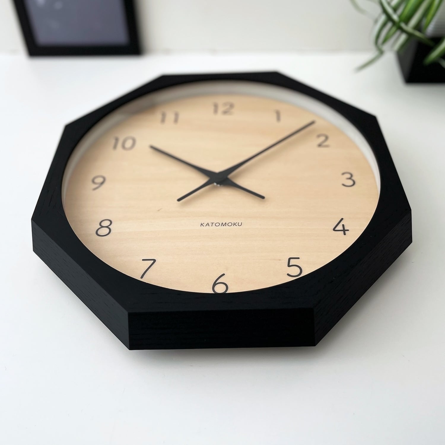 KATOMOKU muku clock 7 八角形 ブラック km-83BK8 掛け時計 | 加藤木工