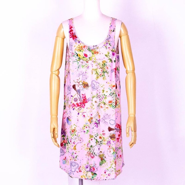スリップ　TUNIC　ビスコラピア・リリーフェアリー　Aラインスリップ　ピンク　1565-B