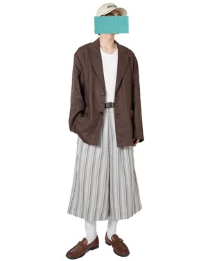 ssstein "LIGHT LINEN EASY SINGLE BREASTED JACKET〔BROWN〕"