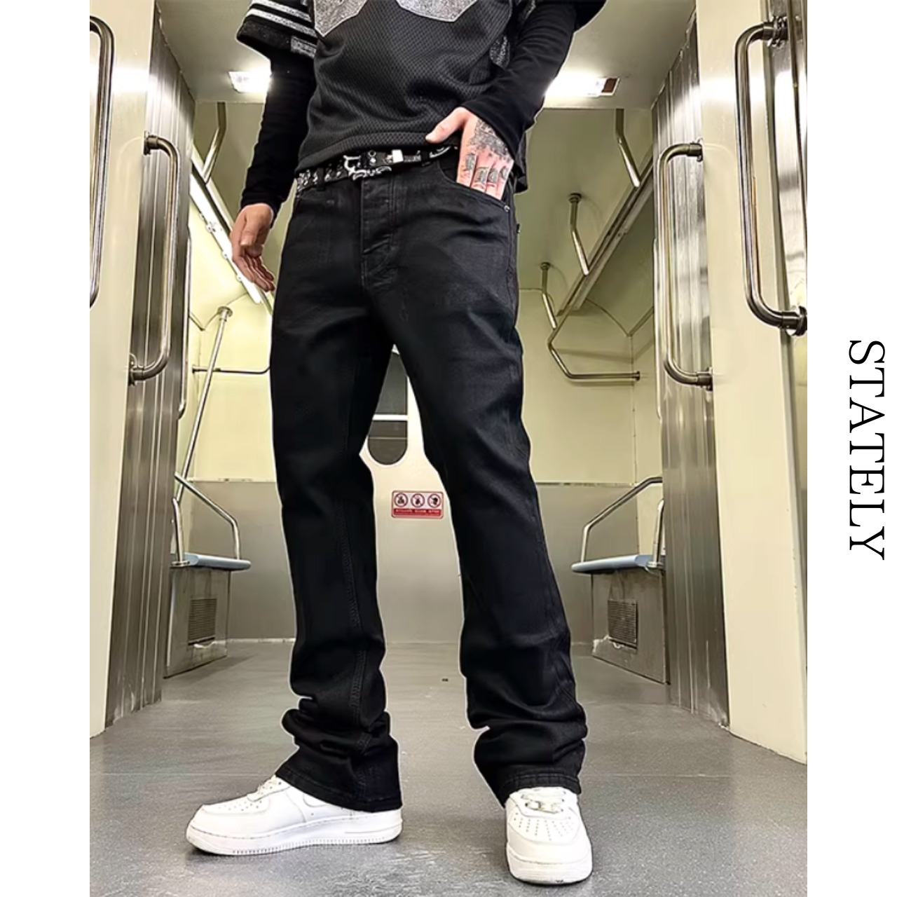 Urban Stretch ブラックDenim Pants_B96・画像8