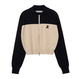 [Rest & Recreation] RR 2-TONE ZIP-UP CARDIGAN - BEIGE 正規韓国ブランド 韓国ファッション 韓国代行 レストアンドレクリエーション restrecreation 日本 店舗