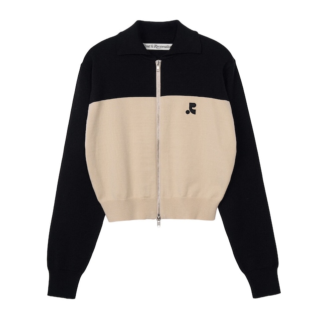 [Rest & Recreation] RR 2-TONE ZIP-UP CARDIGAN - BEIGE 正規韓国ブランド 韓国ファッション 韓国代行 レストアンドレクリエーション restrecreation 日本 店舗