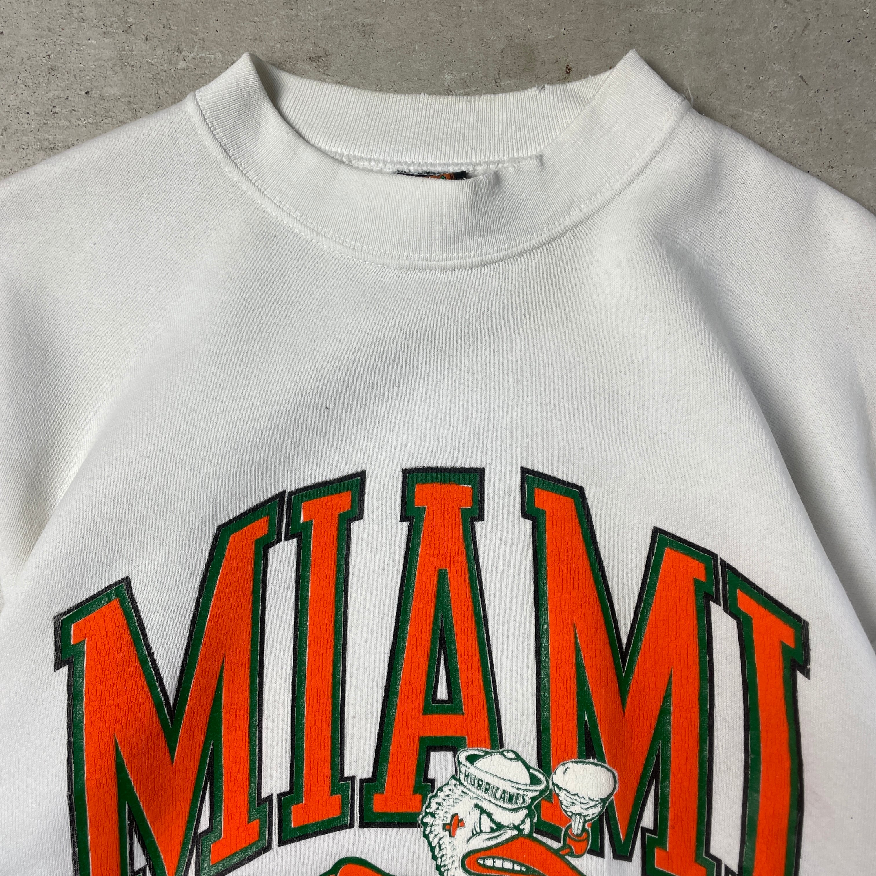 80年代 USA製 MIAMI HURRICANES カレッジ チーム プリントスウェット