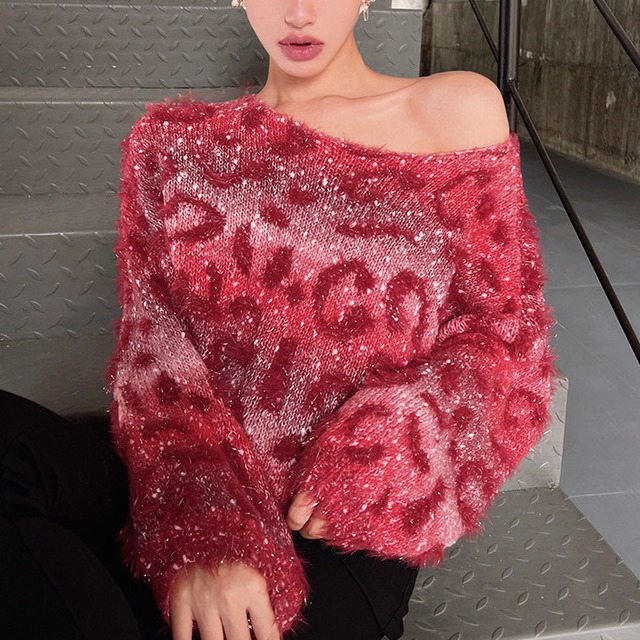 brushed fuzzy loose knit sweater(2color)<t3253>