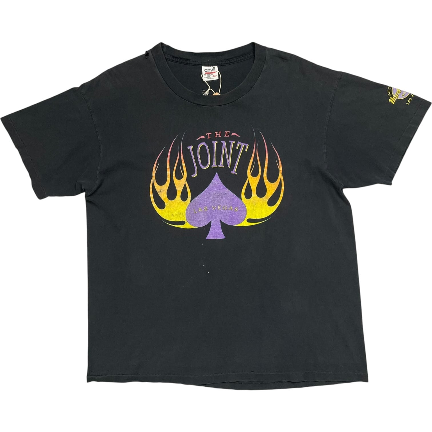 《XL》anvil アンヴィル ハードロック・ホテル Tシャツ ザ・ジョイント フロントプリント フェード シングルステッチ ブラック USA製 90年代 vintage no. 10331