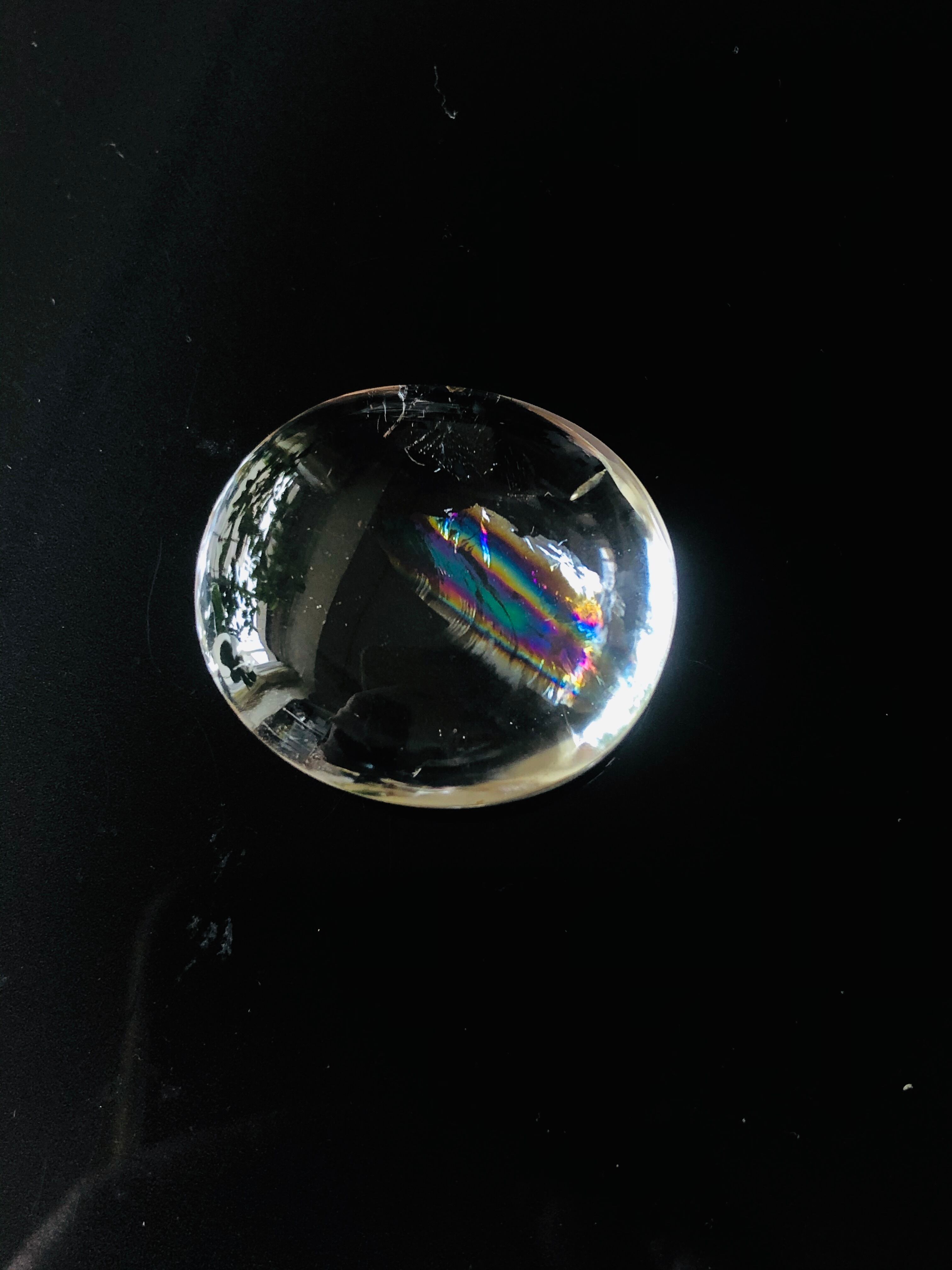 幸運を呼ぶ！虹入り水晶のタンブル（円盤タイプ)① | 虹色の星