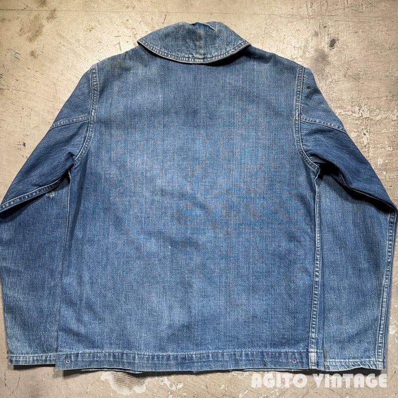 40's U.S.NAVY ショールカラーデニムカバーオール ヘチマ