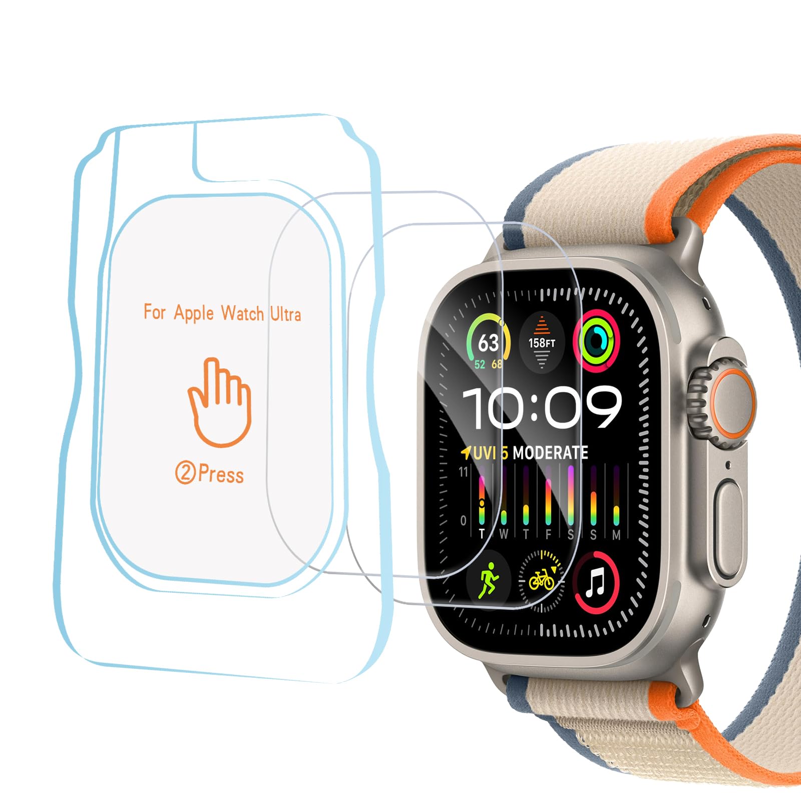 【新着特価】【2枚入り】Apple Watch Ultra 3 / Ultra 2 / Ultra 49mm 対応 ガラスフィルム ガイド付き 貼り付け便利 保護フィルム 強化ガラス 旭硝子製素材 衝撃吸収 高透過率 高光沢 高感度タッチ 指紋防止 アップルウォッチ Ultra 3 / Ultra 2 / Ultra 液晶画面保護