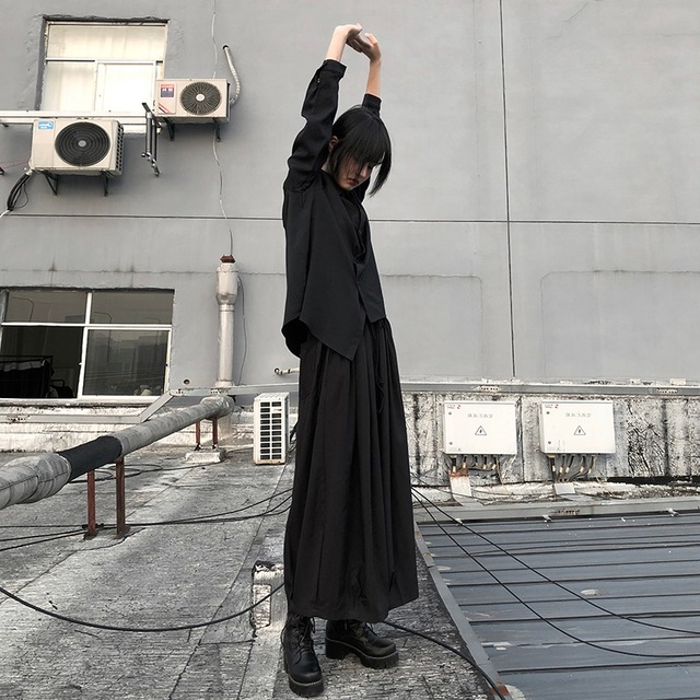 天使と悪魔 ワイドパンツ 袴パンツ 暗黒 ゴシック系 病み可愛い ストリート系 地雷系 Darkness 原宿系 10代 代 天使と悪魔 サブカル系ファッション Seasonz