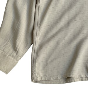 Vintage 50-60s L Arrow rayon loop collar shirt -Khaki-