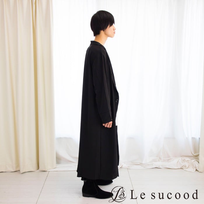 Le sucood】top033 スーパー ロング テーラード ジャケット ロング