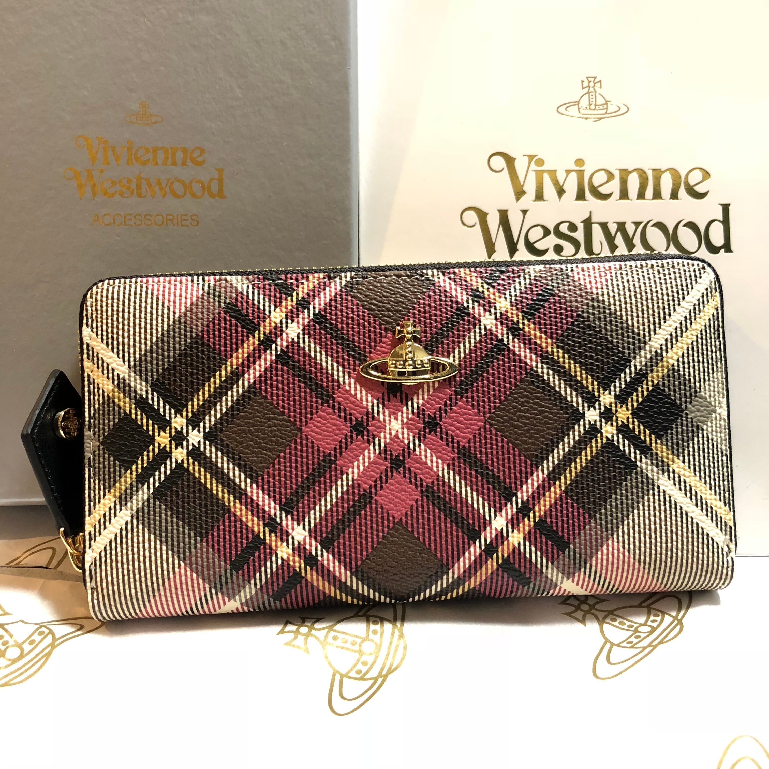 新品 Vivienne Westwood 長財布 チェック 付属品有 A272