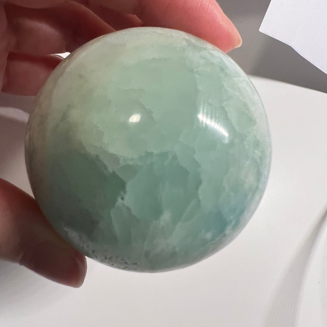 ピスタチオカルサイト＊スフィア＊天然石丸玉＊天然石インテリア＊置き物＊SP28