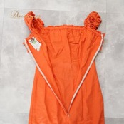 フラダンス 衣装 ワンピース ドレス オレンジ系 MUUMUU PARADAISE 無地 シンプル フリル ハワイアン アロハ フラ ダンス レッスン 練習 ハワイアンダンス レディース 華やか 鮮やか かわいい おしゃれ 上品 大人っぽい フリルドレス お揃い ハワイ アロハシャツ 華やかオレンジ リネン コットン カジュアル お出かけ 海外旅行 フェスティバル 夏