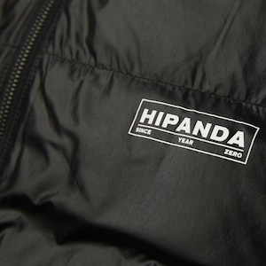 送料無料 【HIPANDA ハイパンダ】メンズ カリグラフィープリント ダウンジャケット MEN'S CALLIGRAPHY PRINT DOWN JACKET / BLACK