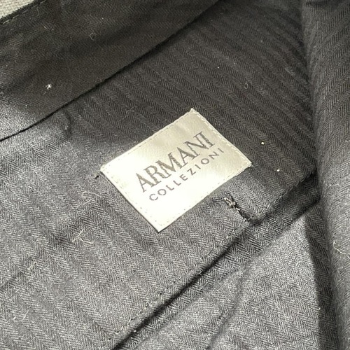90s ARMANI COLLEZIONI wool black slacks 詳細写真2