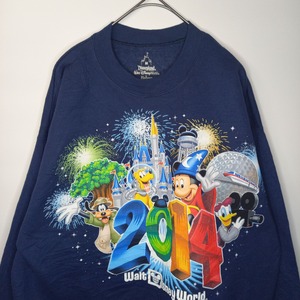 ディズニー　Hanes　クルーネック　スウェット　トレーナー　ビッグプリント