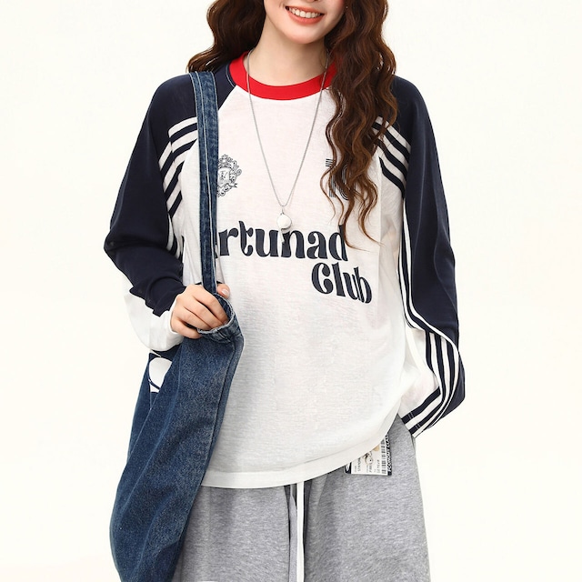 ラグランサイドラインストリートロングスリーブTシャツ 1col R02440