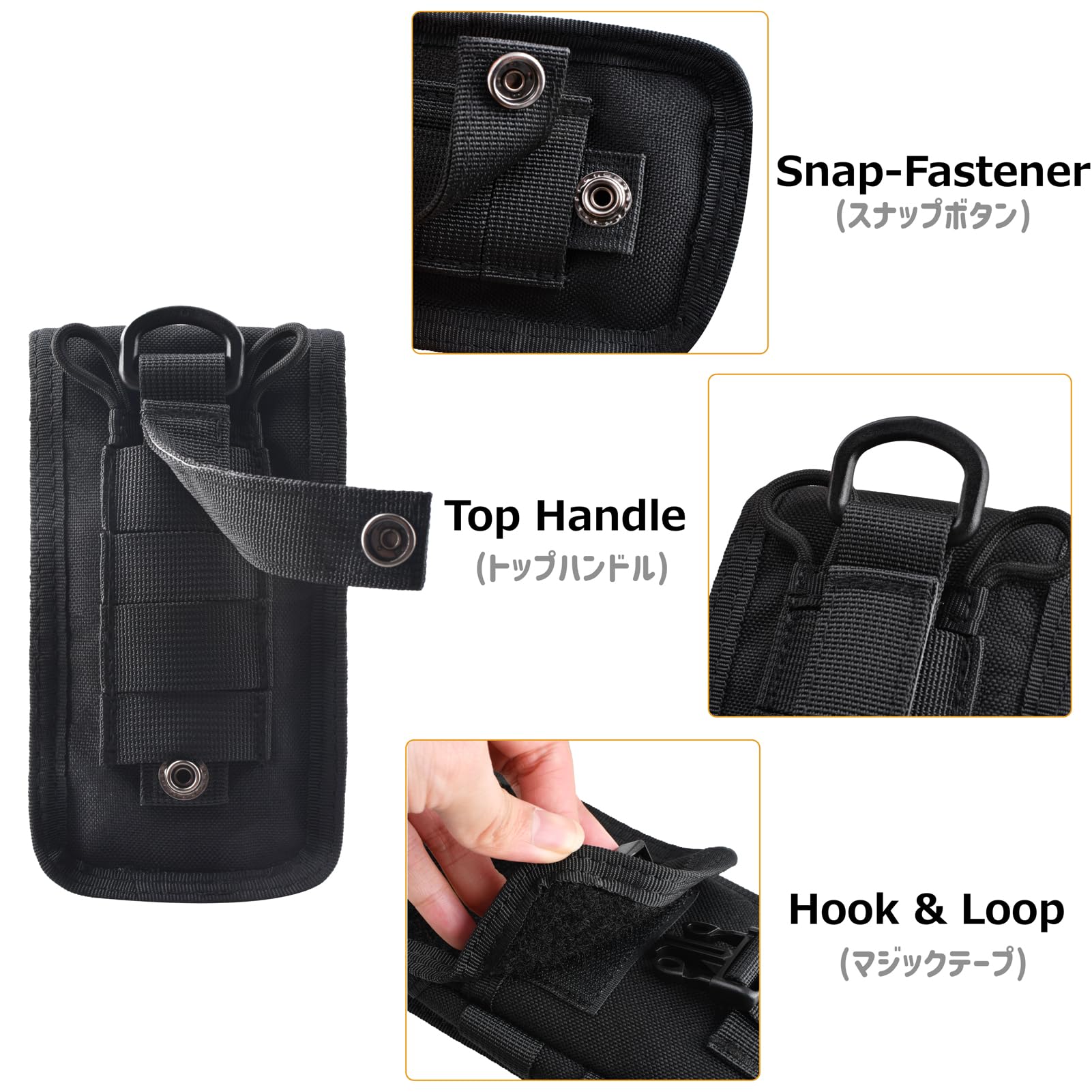 Azarxis スマホポーチ Molle対応 スマートフォン 手帳型 スマホケース