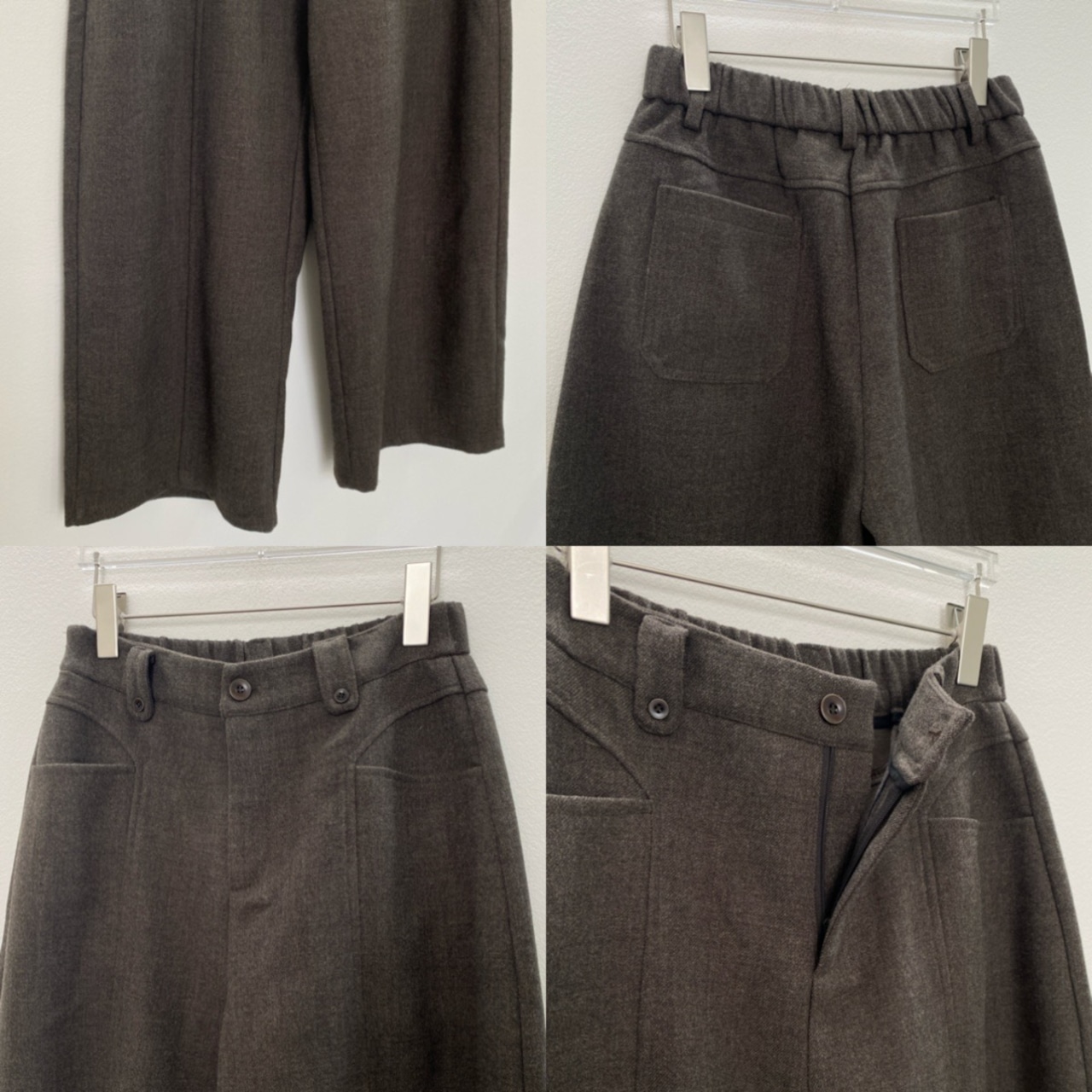 Front pocket melton touch wide PT/khaki brown