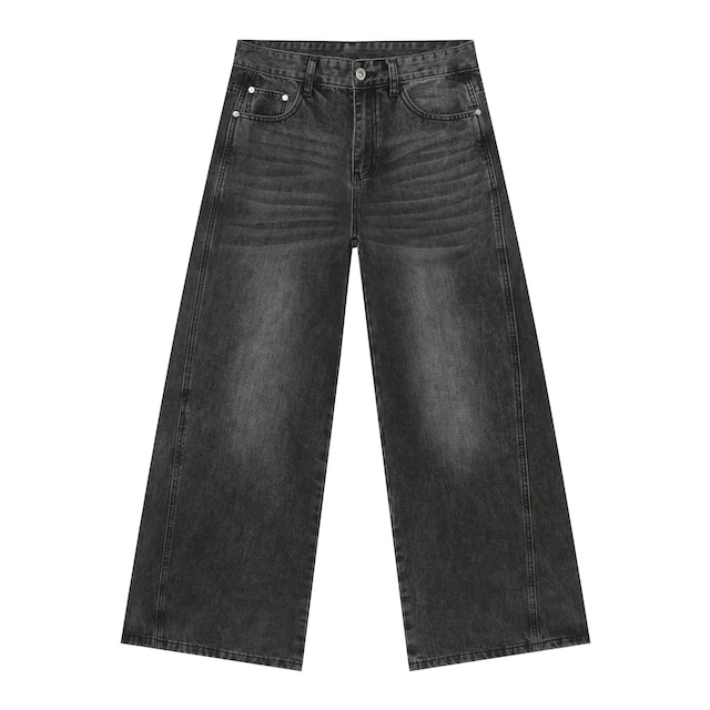Black straight denim pants 0007