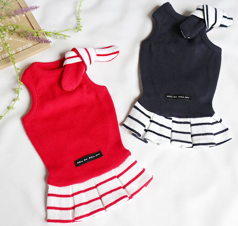 Sale ボーダースカーフワンピース S Xl 犬の服 犬服 ワンピース ペット洋服 ドッグウェア ペット用品 小型犬 中型犬 ペット用品ショップ Nari Pet