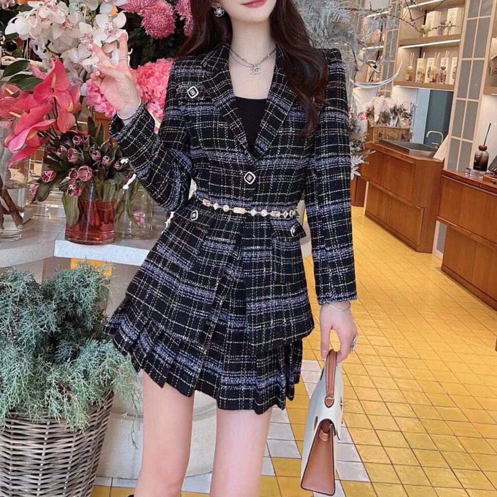 セットアップ】ワンピース ピンク チェック ドレス コート パーティー