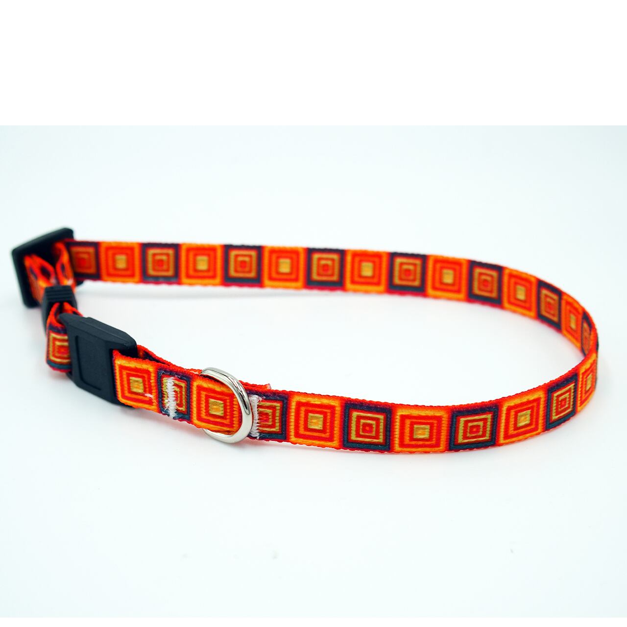 猫さん用首輪　オレンジブロック  - Yellow Dog Design
